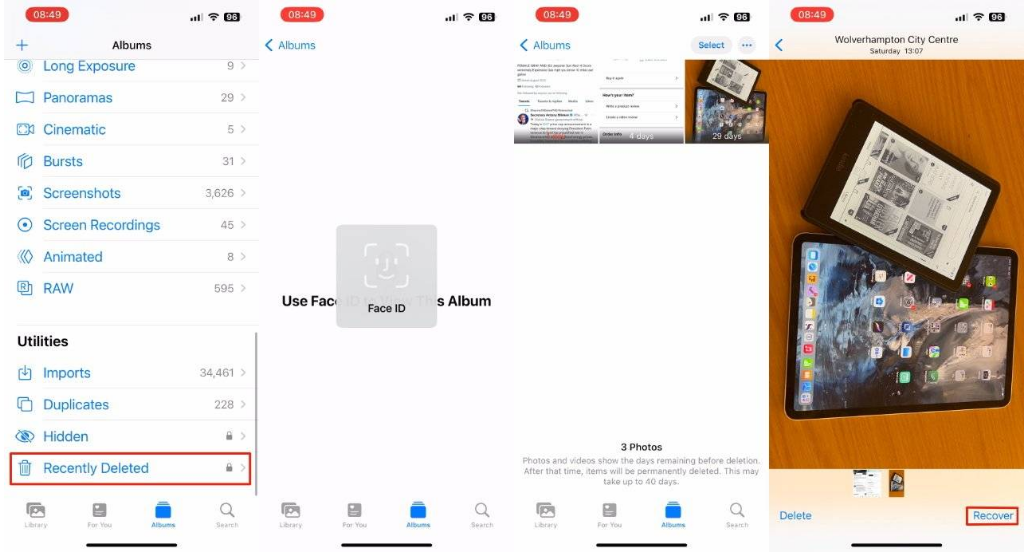 桓仁苹果14维修分享 iPhone14 上恢复已删除的照片 