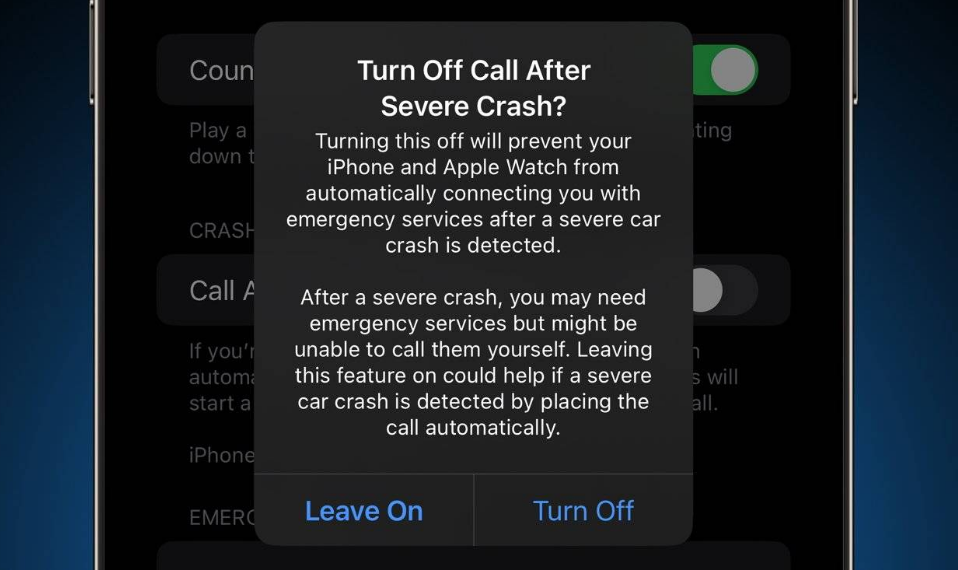 桓仁苹果14维修分享 iPhone 14 和 Apple Watch 上关闭崩溃检测 