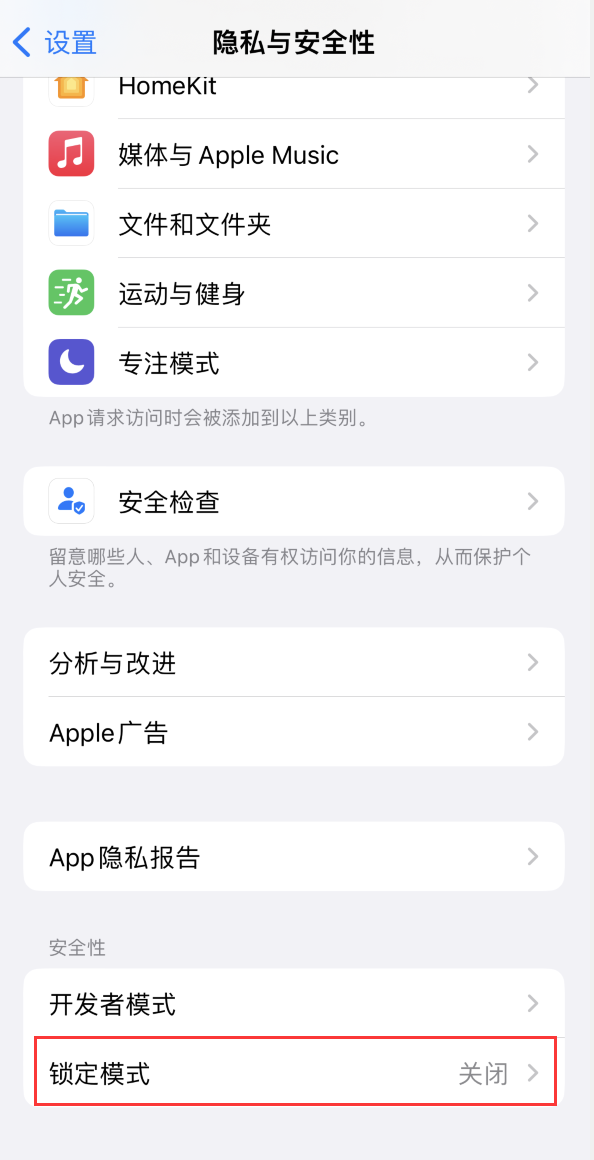 桓仁苹果手机维修分享iOS 16 “锁定模式”是什么 
