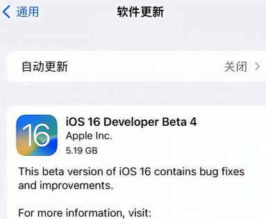 桓仁苹果手机维修分享iOS16 Beta4 更新内容及升级建议 